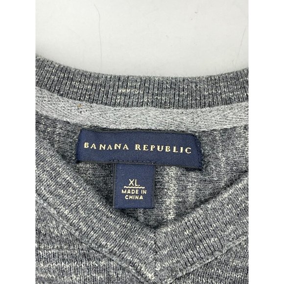 Banana Republic Men's Gray Long Sleeve V Neck 100% Cotton Sweater Size XL - Picture 12 of 12